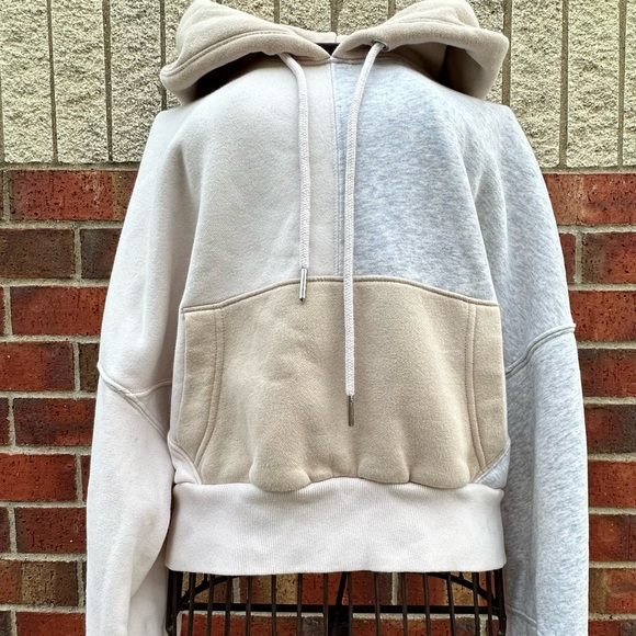 Abercrombie & Fitch Soft A&F Collection Colorblock Hoodie Sweater Crop Cozy Sz M - Picture 3 of 11